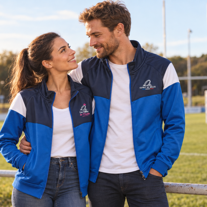 Veste de sport « Les Filles de L&rsquo;Ovalie/Esprit de Mêlée » – Brodé