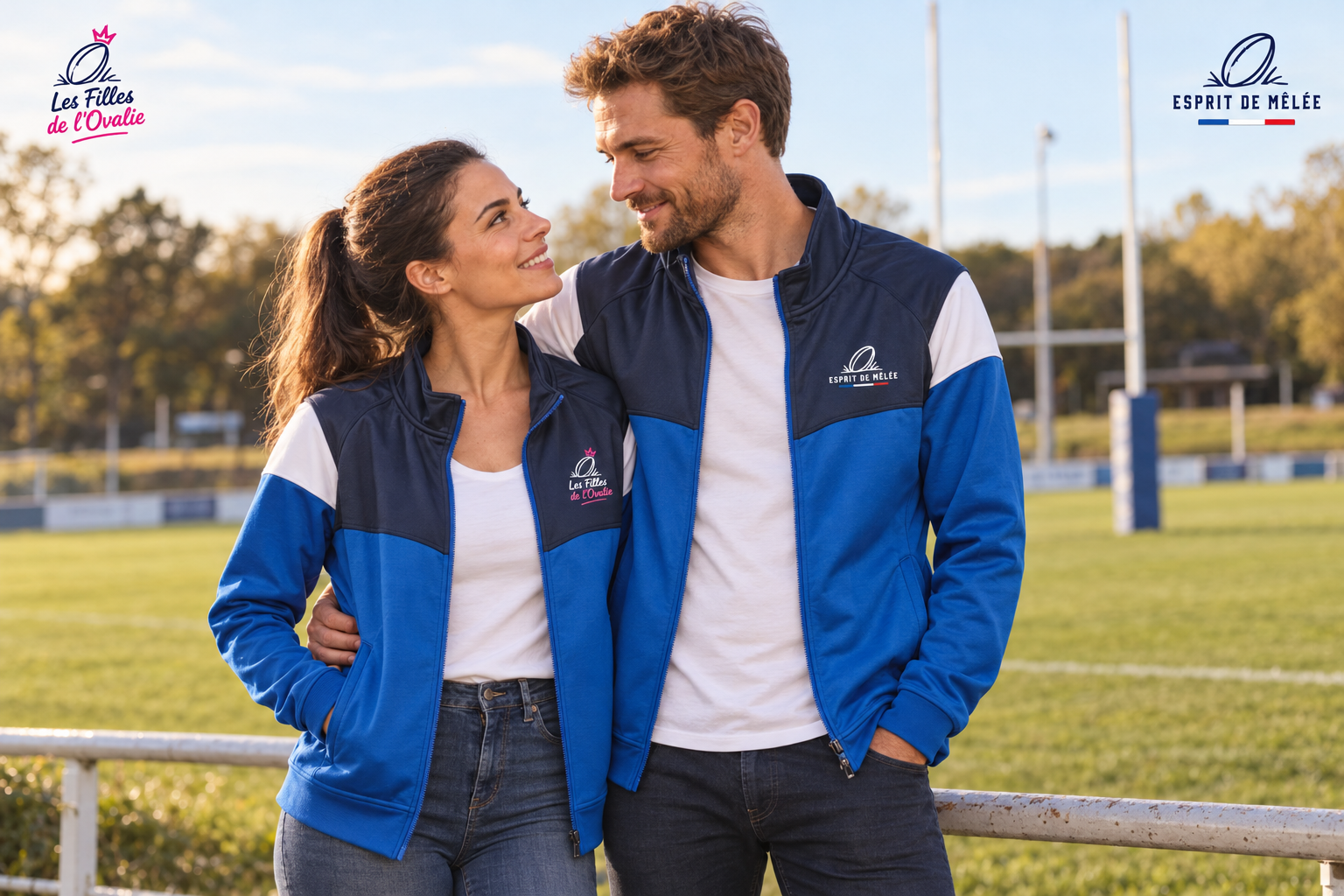 Veste de sport "Les Filles de L'Ovalie/Esprit de Mêlée" - Brodé