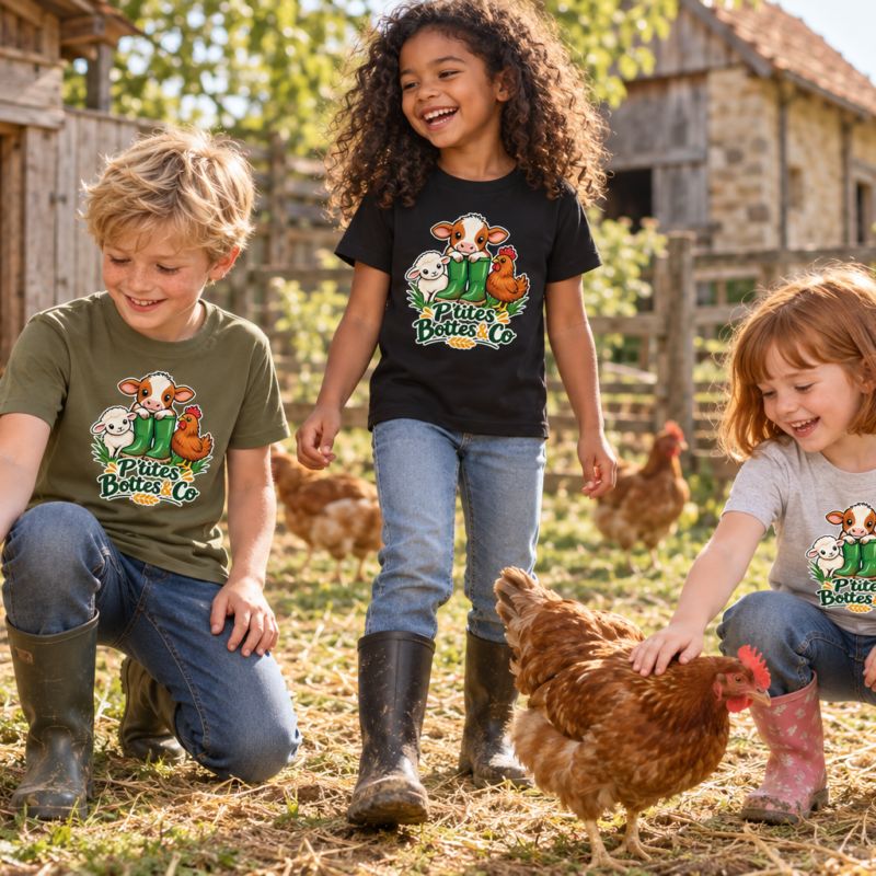 T-shirt « P&rsquo;tites Bottes&Co » – La ferme