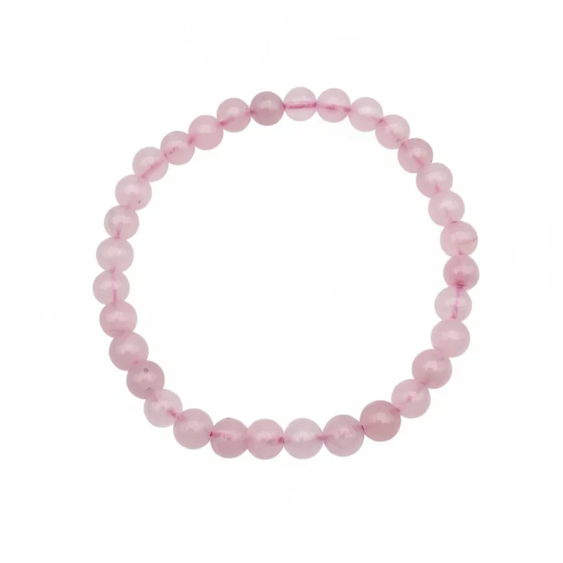 Bracelet Quartz rose naturel – perles 6mm