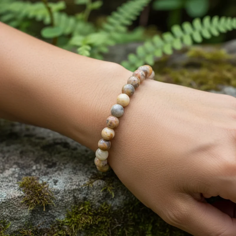 Bracelet Agate Crazy Lace Naturelle – perles 6mm